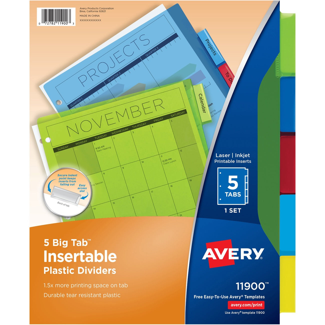 Big Tab Insertable Plastic Dividers
