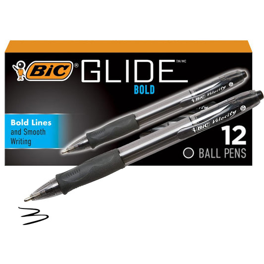 BIC Glide Bold Ballpoint Pens - 12 / pack