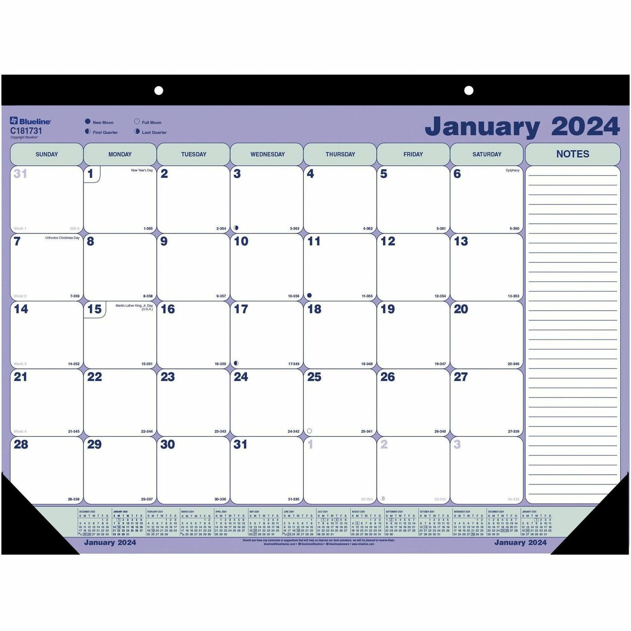 Blueline Monthly Desk/Wall Calendars