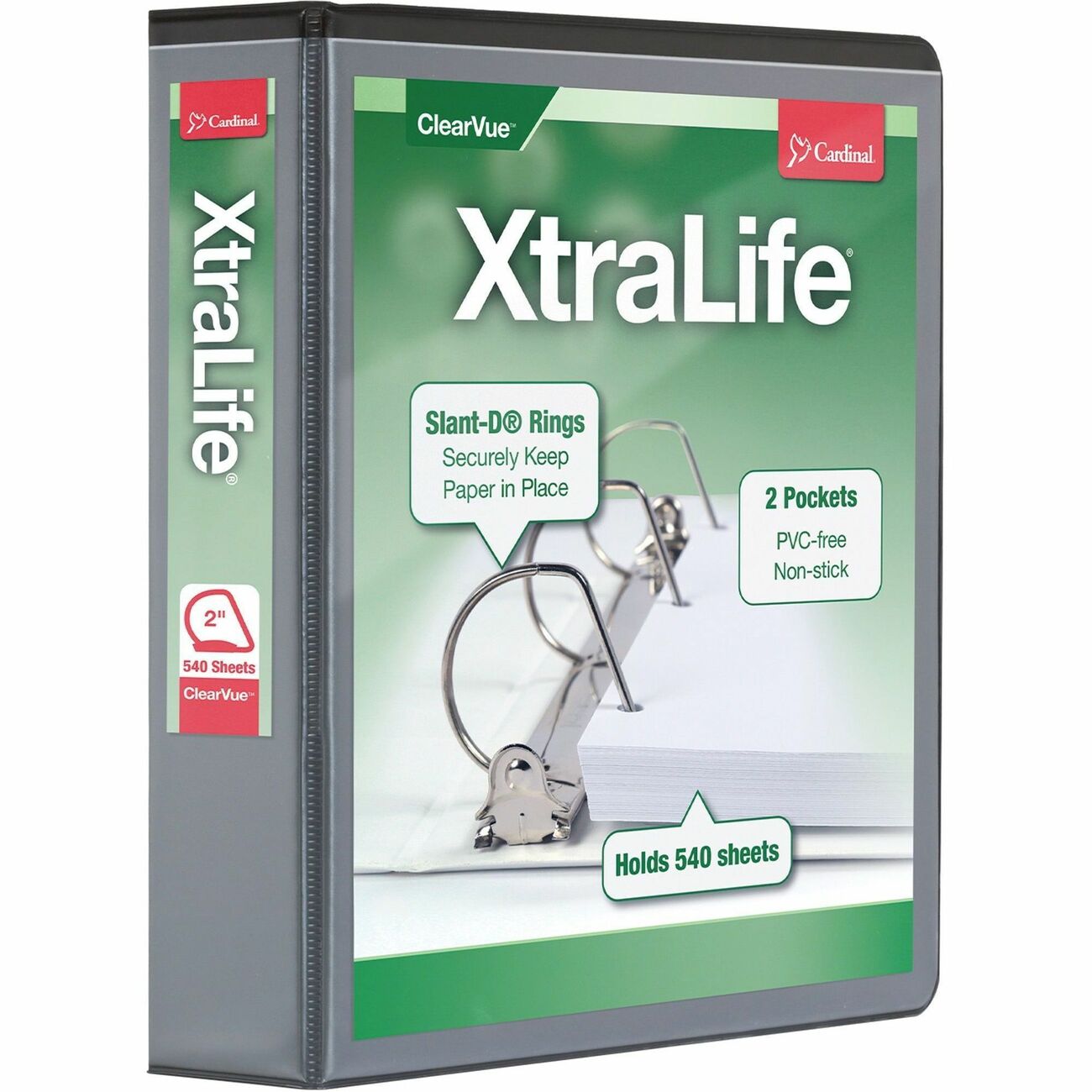 Xtralife ClearVue Locking Slant-D Binders