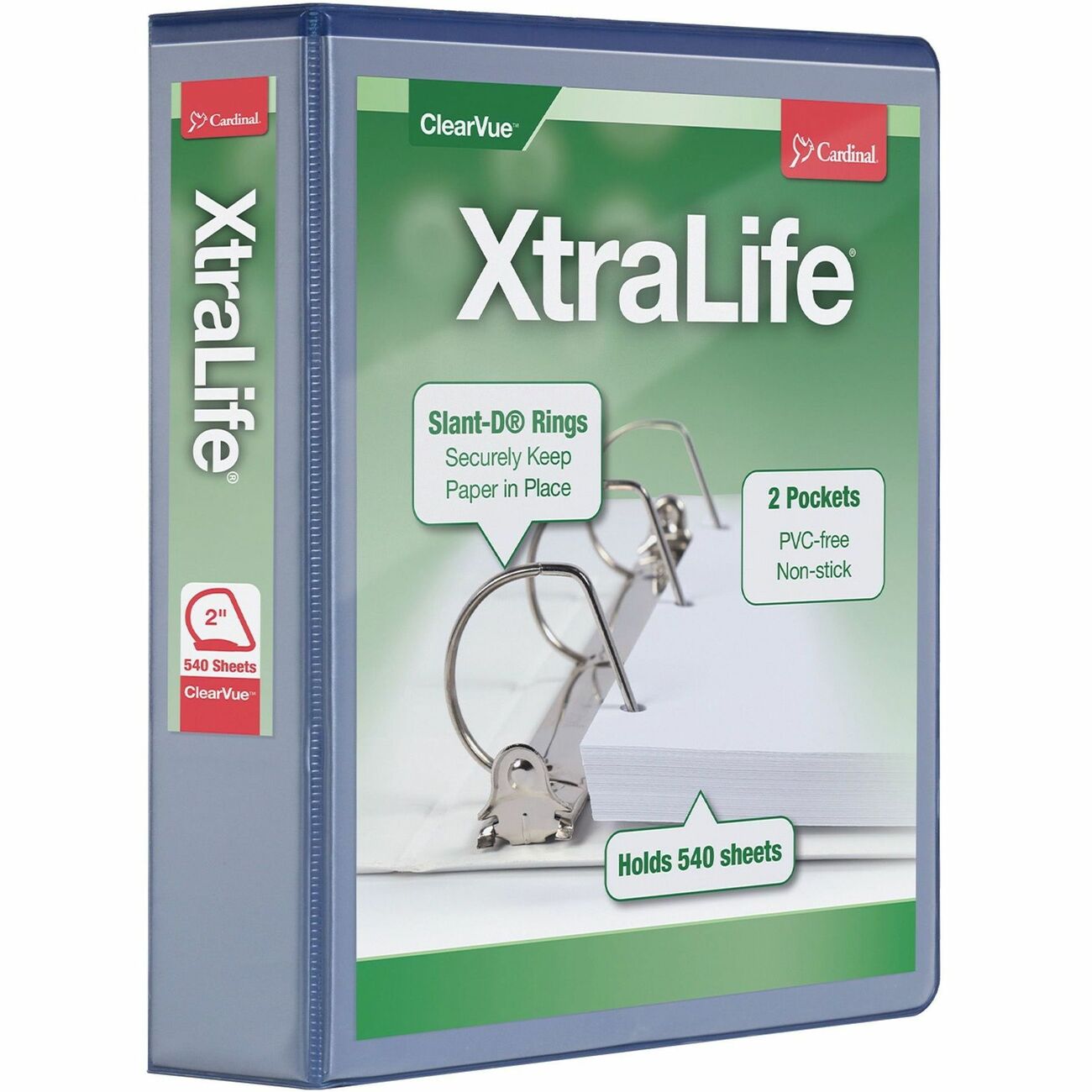 Xtralife ClearVue Locking Slant-D Binders