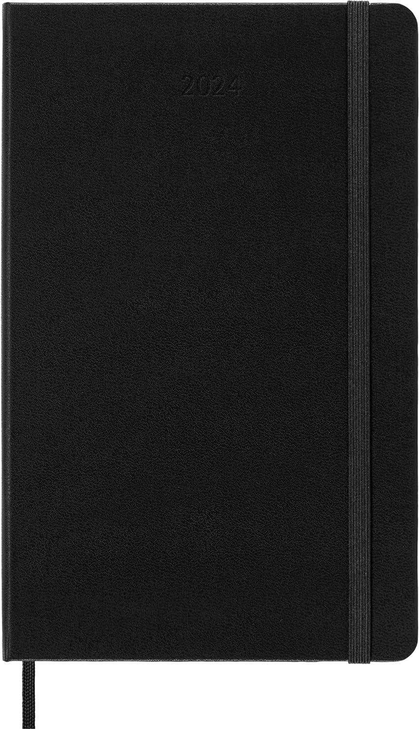 Moleskine 2024 Large Hard Cover Daily Planner - 5" x 8.25" - Black