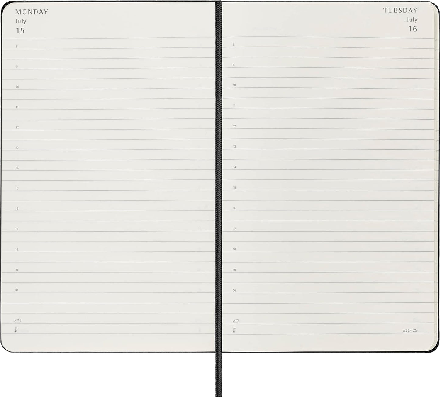 Moleskine 2024 Large Hard Cover Daily Planner - 5" x 8.25" - Black