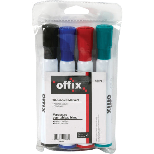 Offix Dry Erase Whiteboard Marker Set - Chisel Marker Point Style - Assorted