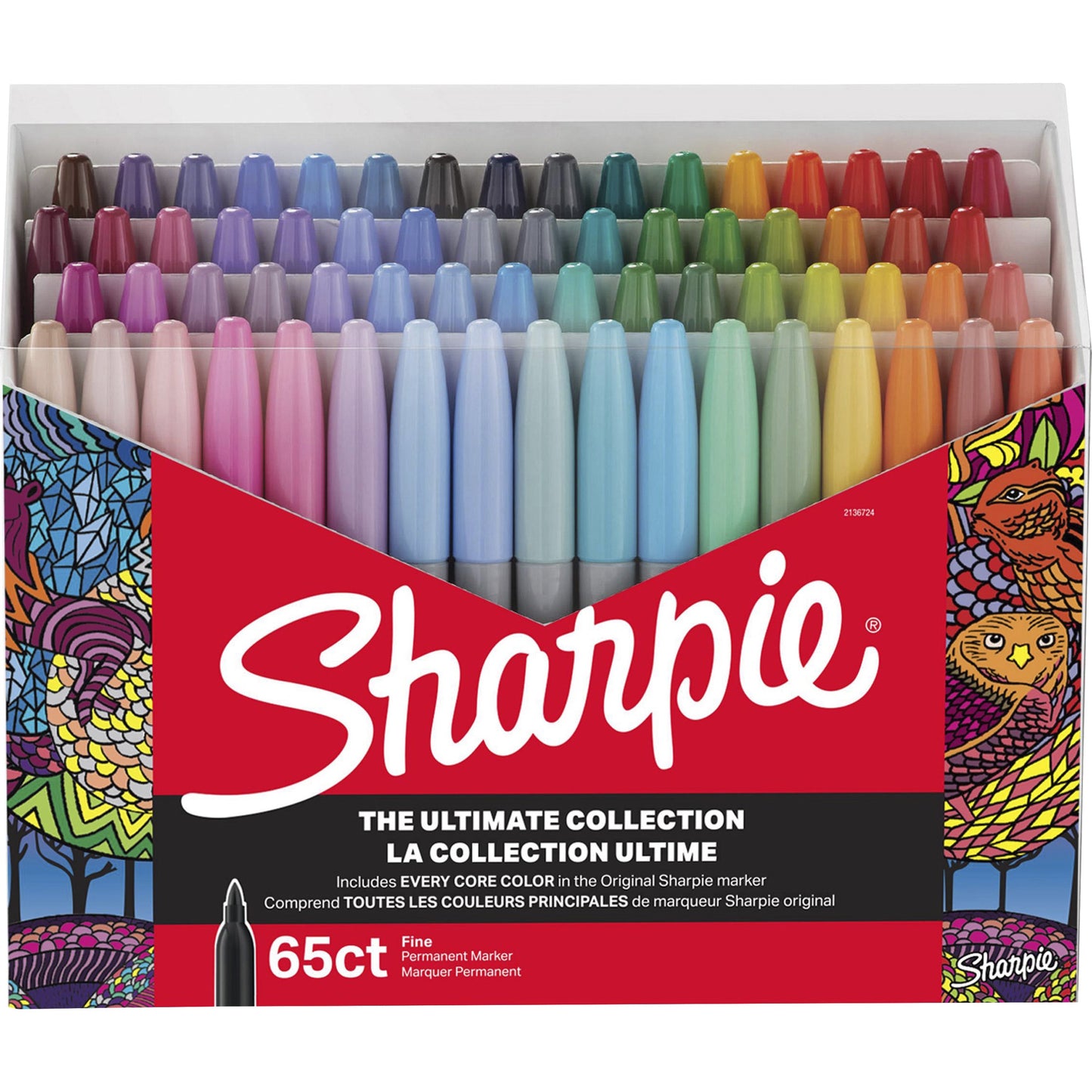 Sharpie Ultimates Permanent Marker - Fine Marker Point - Multicolour - 65 / Box