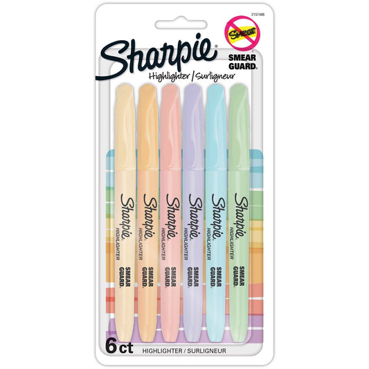 Sharpie Pastel Highlighters w/Smear Guard