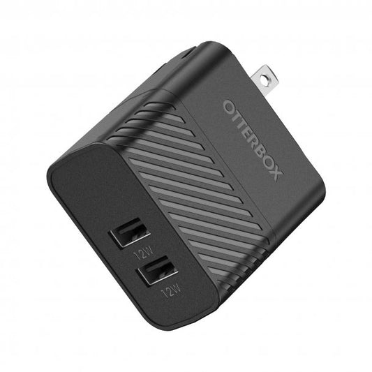 OtterBox 24W Black Dual USB-A Wall Charger Hub