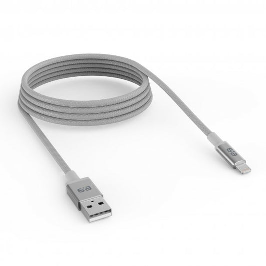 PureGear Space Grey (180cm) USB-A to Lightning Braided Charge and Sync Cable