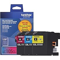 Brother LC105 XXL Super High-Yield Colour Ink Cartridges, 3 Pack