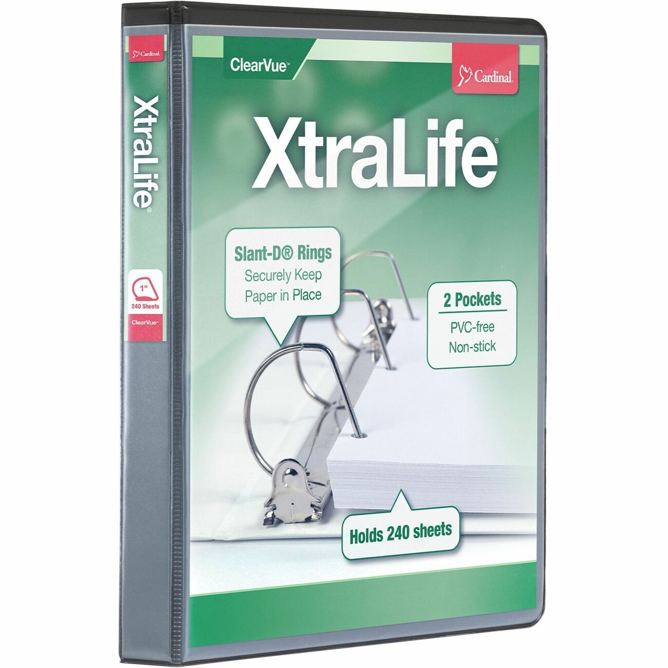 Xtralife ClearVue Locking Slant-D Binders