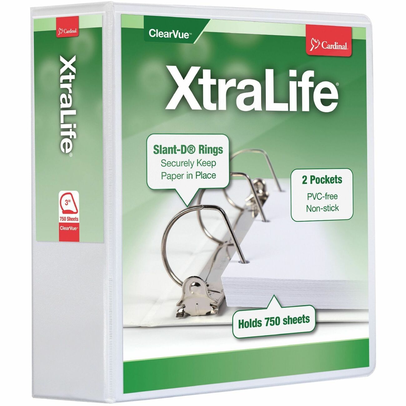 Xtralife ClearVue Locking Slant-D Binders