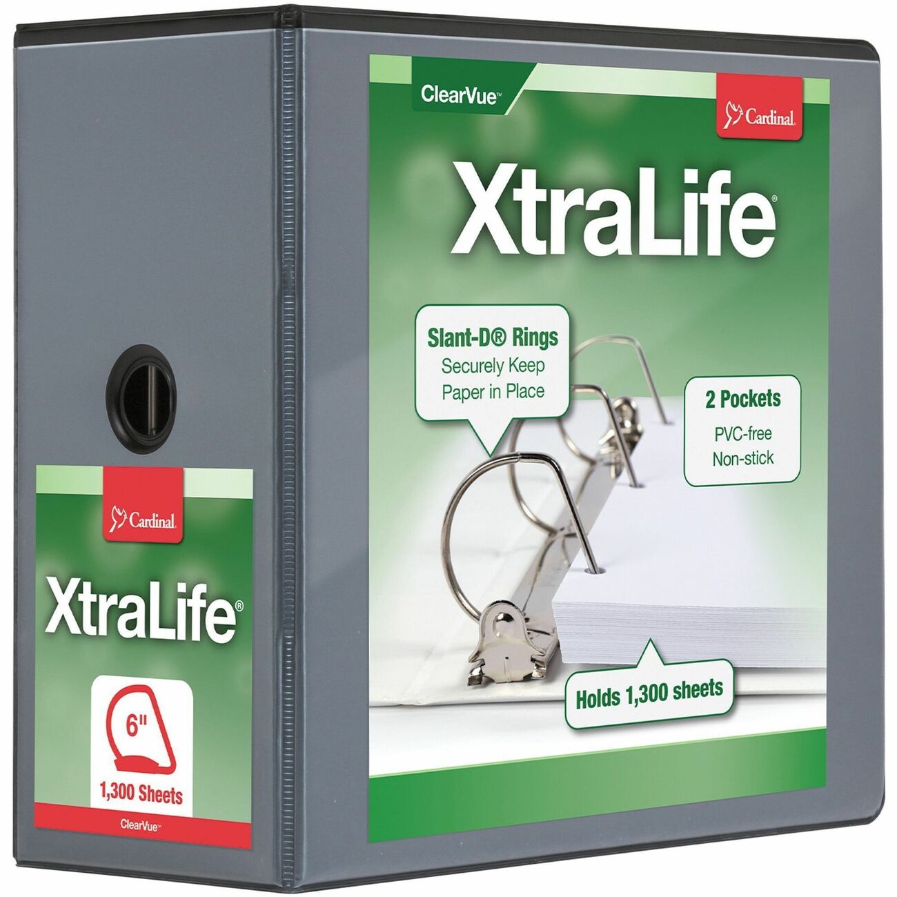 Xtralife ClearVue Locking Slant-D Binders