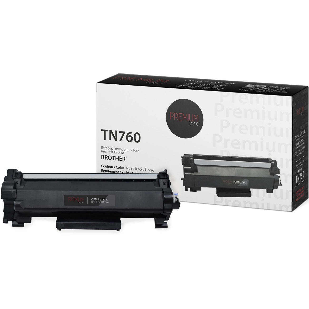 Premium Tone Laser Toner Cartridge - Alternative for Brother TN760 - Black - 1 Each