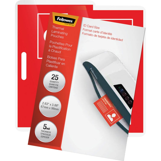 Fellowes ID Tag Not Punched Thermal Laminating Pouches