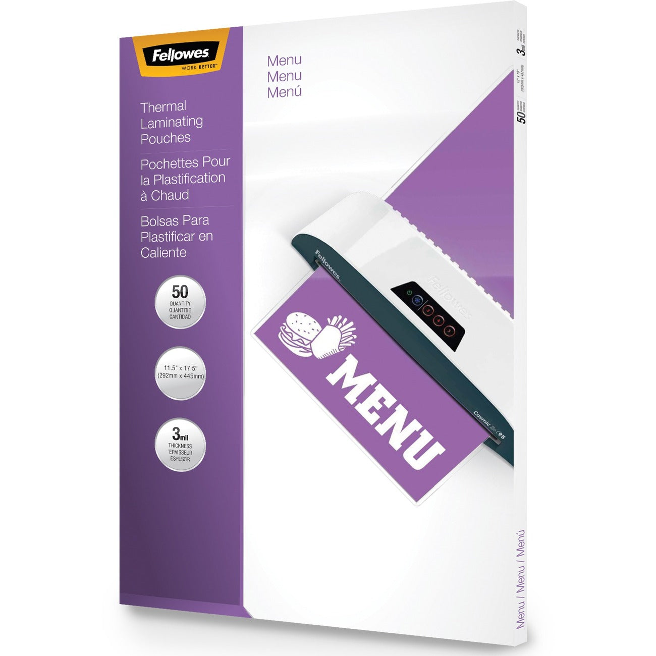 Fellowes Menu Size Laminating Thermal Pouches