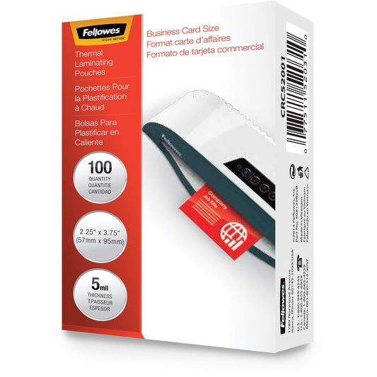 Fellowes Business Card Size Thermal Laminating Pouches