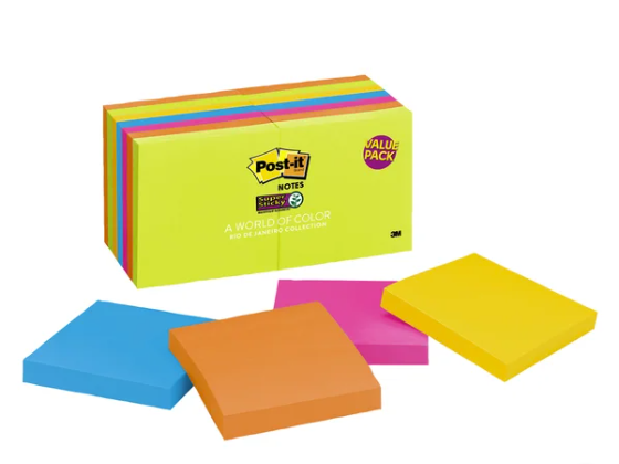 3M Post-it Super Sticky Rio de Janeiro Collection, 14-pack