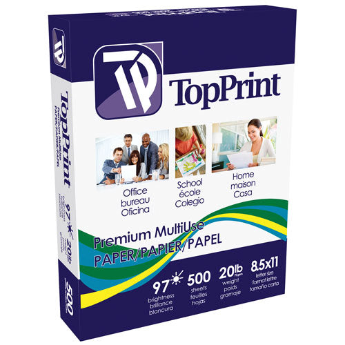 TopPrint 20# Multi-Use Copy Paper - 8.5x11 - 1 Ream (5000 sheets)