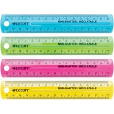 Westcott 15cm Non-Shatter Plastic Ruler - Neon Colours