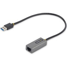 StarTech.com USB to Ethernet Adapter, USB 3.0 to 10/100/1000 Gigabit Ethernet LAN Adapter, 11.8in/30cm Attached Cable, USB to RJ45 Adapter