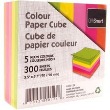 OFFISMART Neon Paper Cube, 300 Sheets
